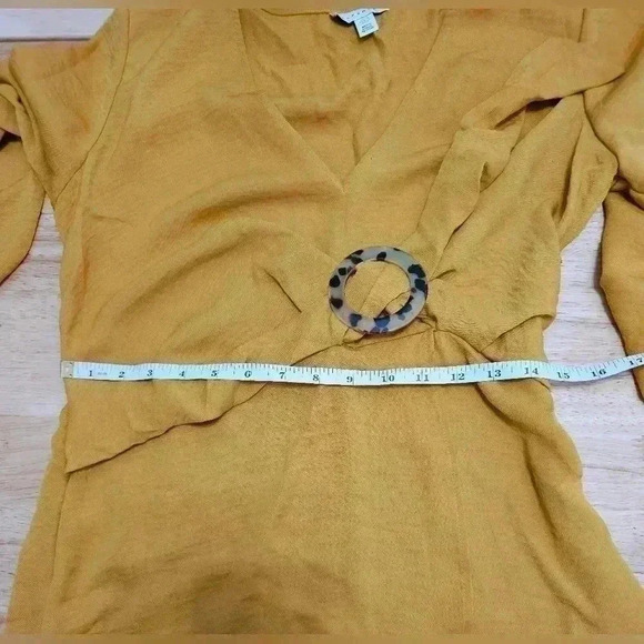Topshop Womens Size 6 Yellow Wrap Dress - Picture 3 of 14
